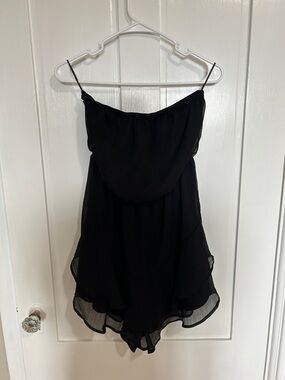 Black Strapless Romper